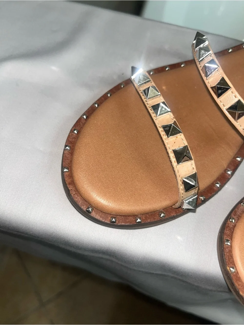Steve Madden Rose Gold Studded Strappy Sandals
